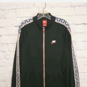 Nike Swoosh Red Label 90s Men's Vintage Black White Full Zip Track Jacket Size L